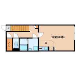 近鉄郡山駅 徒歩3分 2階の物件間取画像